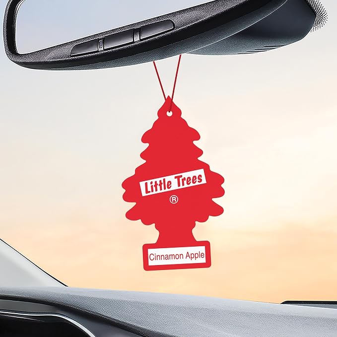 LITTLE TREES Car Air Freshener | Hanging Tree Provides Long Lasting Scent for Auto and Home | 24 Air Fresheners |Cinnamon Apple