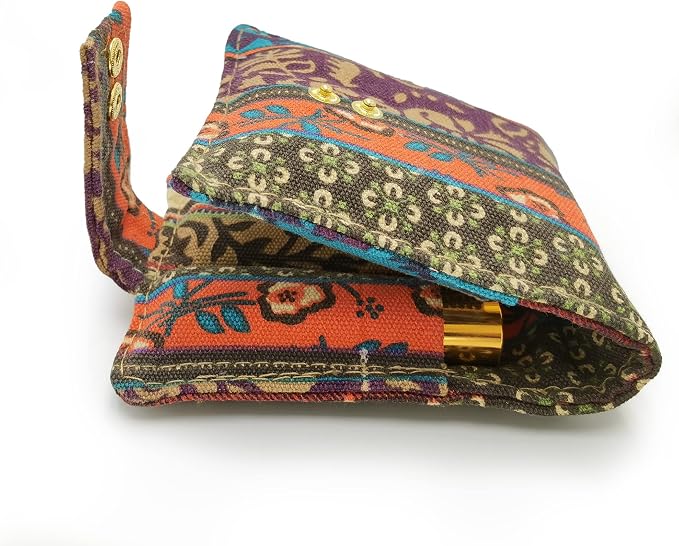 Essential Oil Storage Bag - Canvas, 6 Bottles (5ml-10ml), Ethnic Print Bohemia Style