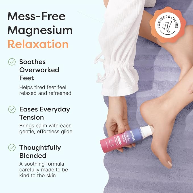 ZenToes Magnesium Oil for Feet | Targeted Tension Relief Roller Ball for Restless Legs & Feet | Magnesium Spray Alternative for Restful Sleep | Lavender & Mint Scent | 3.4oz, Pack of 2