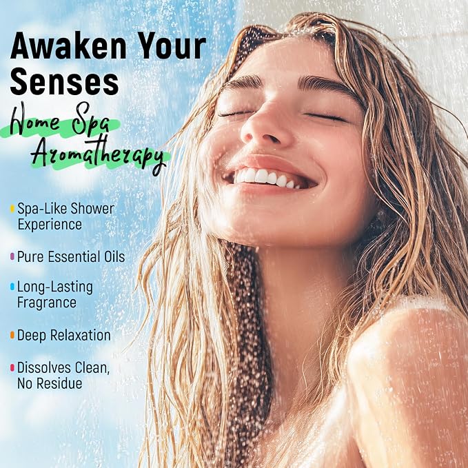 Aromatherapy & Sport Shower Steamers – 24 Pack Shower Bombs with 6 Scents, 100% Pure Essential Oils, Refreshing & Relaxing, Spa & Birthday Gifts for Women, Ideal Summer Self-Care & Father’s Day Gift