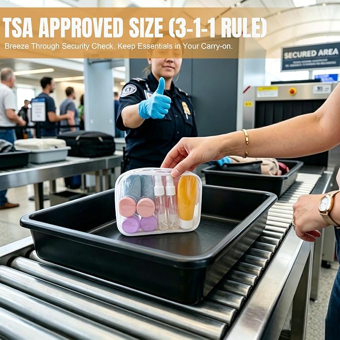 DEWSENSI 20 Pack Travel Bottles Set for Toiletries TSA Approved, Leak Proof Travel Size Containers Kit Portable Refillable Travel Accessories for Shampoo Conditioner Lotion Liquids (Multi-color)