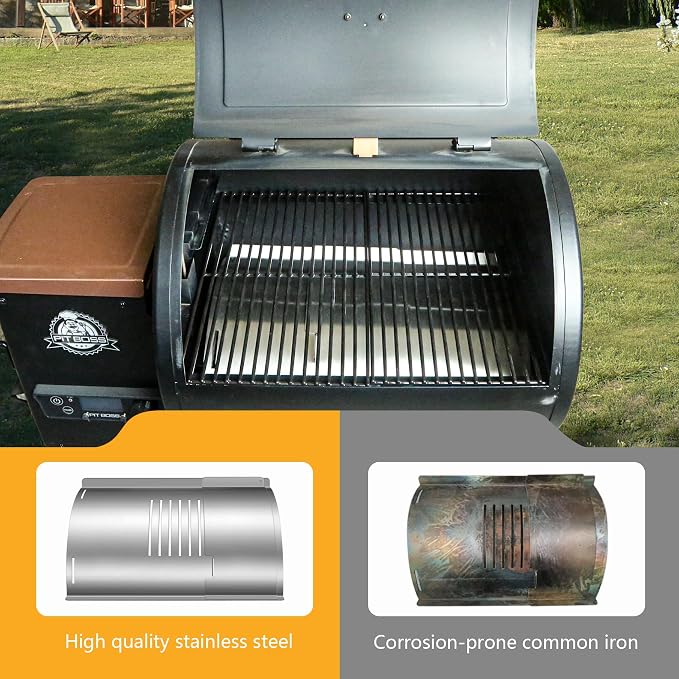 Flame Broiler Kit for Pit Boss Lexington 540/500/550 Navigator 540/500 Series Smoker Grill,Heat Diffuser Compatible with Pit Boss Replacement Parts PB500NX,Includes Main Plate and Slide Cover