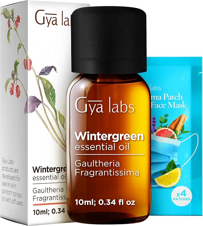 100% Pure Wintergreen Essential Oil - 0.34 Fl Oz - Wintergreen Oil for Hair, Skin, Diffuser, Aromatherapy & DIY Candle Making Scent