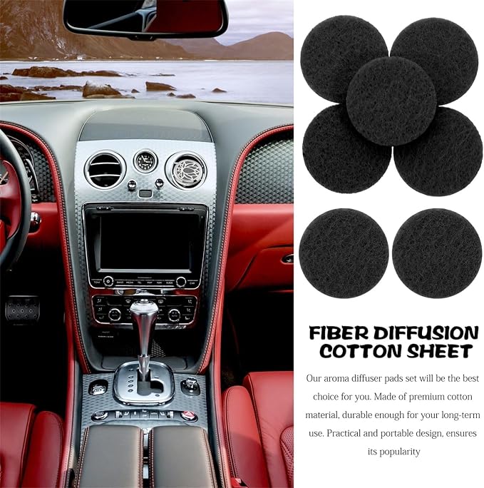 GLEAVI Aromatherapy Diffuser Refill Pads 100Pcs Cotton Essential Oil Diffuser Pads 0.86X0.86X0.11In for Car Vent Clip Necklace Air Freshener Replacement