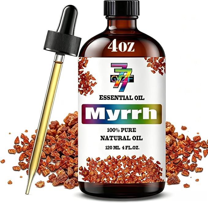 Myrrh Essential Oil, Myrrh Oils, for Diffuser, Meditation, DIY Candles, Soap, Humidifier, Yoga, Gift, Essential Oil, GV77ZF Myrrh Fragrance Oil - 4 fl oz (120 ml)
