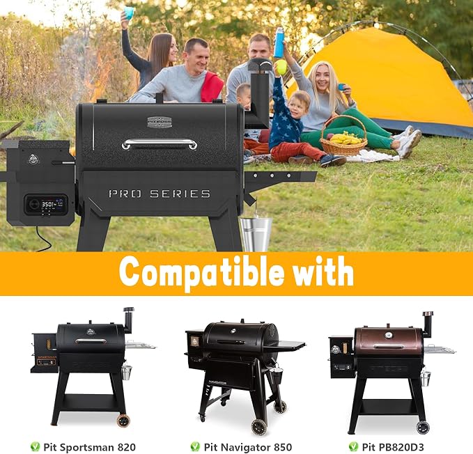 Flame Broiler Kit for Pit Boss 820 Series Smoker Grill,Replacement Parts for Pit Boss PB820FB PB820FBC PB820PS1 PB820S PB820SC PB820XL Grill,Includes Main Plate and Slide Cover