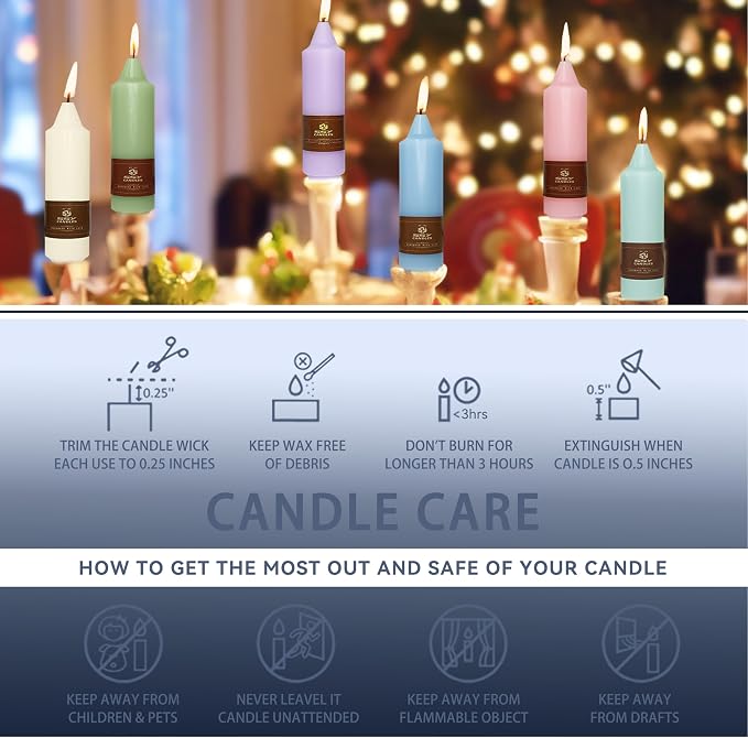 Short Chunky Navy Blue Taper Candles 5 Inch Hand Poured Smokeless Unscented Thick Taper Candles for Wedding Nautical Housewarming Gift New Home Decor Christmas Cozy Hygge
