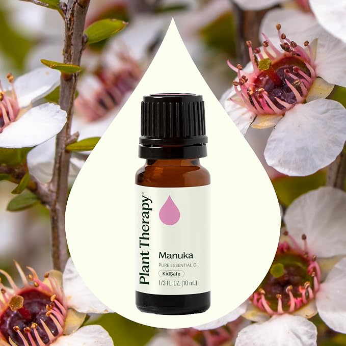 Plant Therapy Manuka Essential Oil 10 mL (1/3 oz) 100% Pure, Undiluted, Soothing Relief for Skin Blemishes and Respiratory Irritation