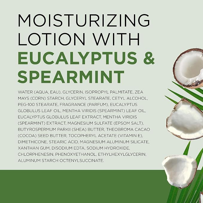 Dr Teal's 24 Hour Moisture+ Body Lotion, Eucalyptus & Spearmint & Essential Oils, 18 fl oz (Pack of 3)