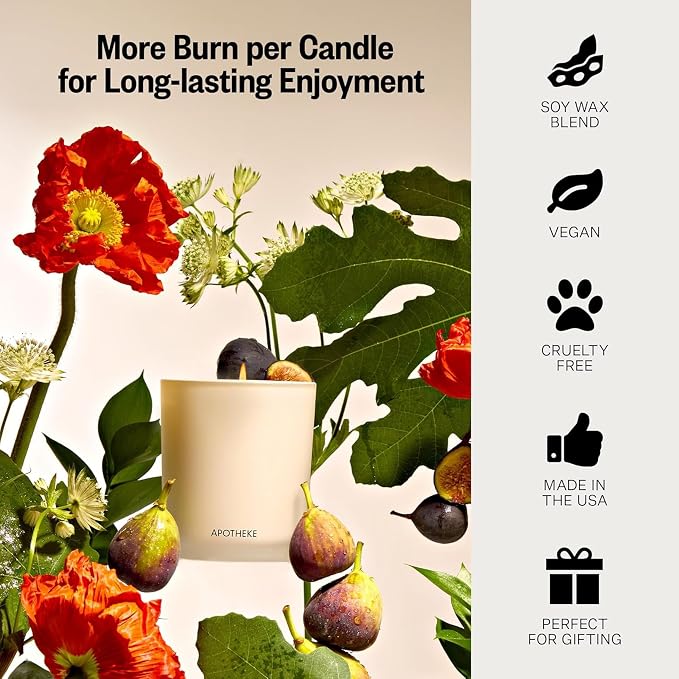 Apotheke Signature Scented Candles for Home, Fig and Olive Leaf