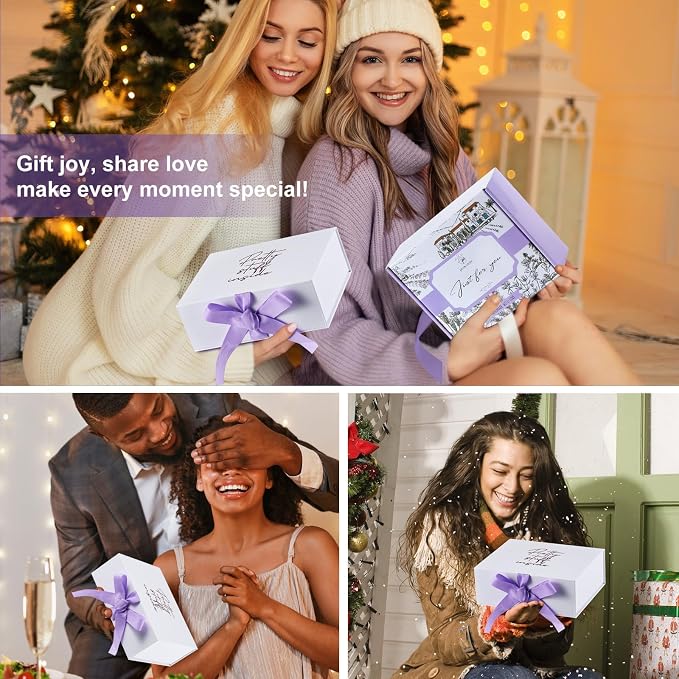Mothers Day Gifts for Mom Spa Bath Gift Baskets Relaxing Spa Self Care for Women Her Sister Wife Bridal Shower Gifts Box Home Bath Care Package Thank You Birthday (Purple -Spa for Women)