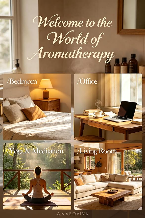 Essential Oil Diffuser - 280ml Ceramic Diffuser for Large Room & Commercial Use, 2.4MHz Aromatherapy Diffuser with Cool Mist Humidifier & Night Light, Ideal for Bedroom, Office, Yoga, Spa, Gifts
