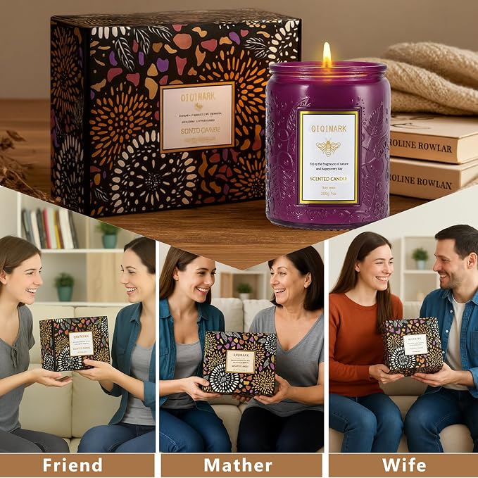 Scented Candles Set for Women, 6 Pack Soy Wax Aromatherapy Candles, Home Fragrance Set for Relaxation Stress Relief, Long Lasting Cozy Home Candles, Birthday Christmas Housewarming Gifts