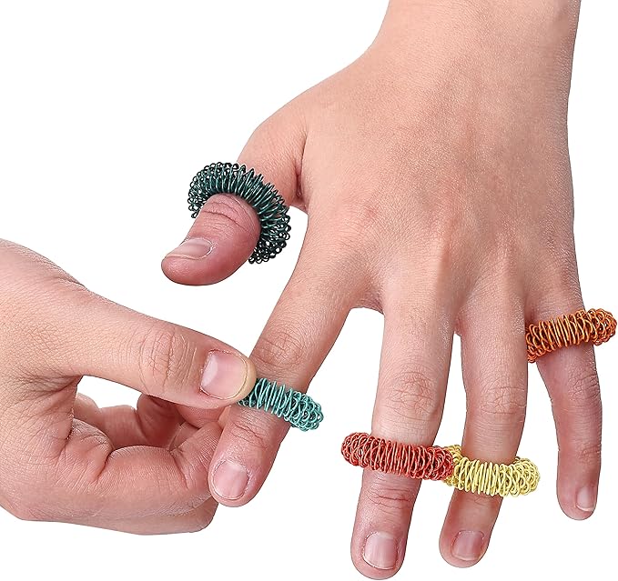 Mr. Pen- Spiky Sensory Rings, 10 Pack, Assorted Colors | Stress Relief Fidget Sensory Toys, Fidget Ring for Anxiety, Massager, Individuals with BFRB, ADHD and Attention Disorder