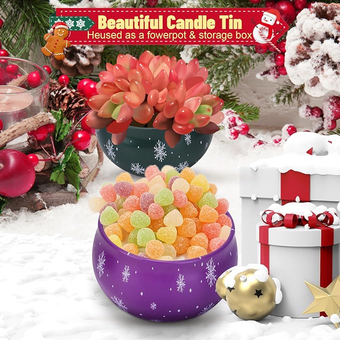 Christmas Candles Gift Set for Women, 3.5 oz Soy Scented Candles for Home Aromatherapy, 6 Pack