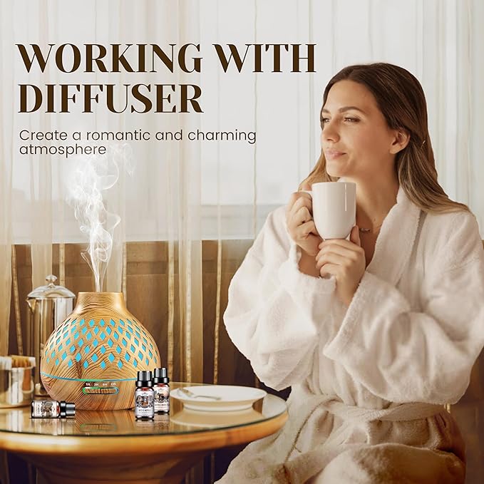 Hotel Diffuser Oils Gift Set - 6x10ML Luxury Fragrance Oil Blend, Hotel Scent Essential Oils Set for Diffuser, Candle, Soap Making Scents