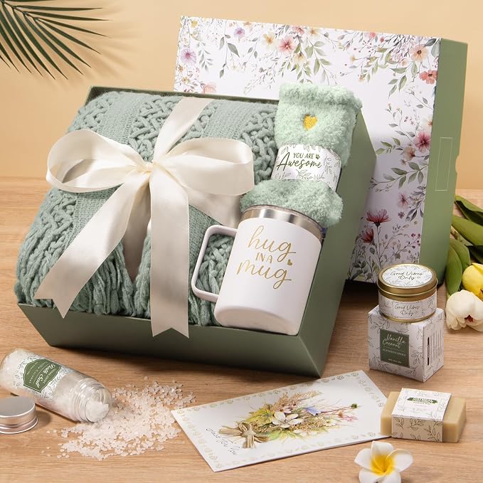 Self Care Gifts for Women Get Well Soon Gifts, Birthday Gifts for Women Care Package, Sympathy Gift Baskets Spa Gifts Set, Christmas Thinking of You Inspirational Gifts for Mom Her Friend Sister Wife