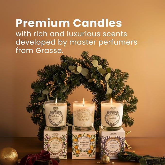 Panier des Sens Rose Candle - Hand-Poured in Provence, France - Long Lasting Scented Candles - up to 55 Hours Burn Time - Rose Scented Candle - 100% Natural Cotton Wick - 6.3 oz