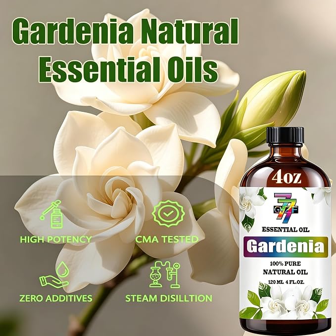 Gardenia Essential Oil, Natural Gardenia Fragrance Oil, 4 fl oz, for Diffuser, Humidifier, DIY Candle, Soap Making, Home Aroma, Gift - Gardenia Oil, GV77ZF Essential Oils
