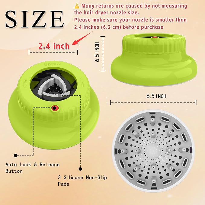 Universal Portable Blow Dryer Diffuser for Curly and Natural Wavy Hair, Hair Dryer Diffuser for Curly and Natural Wavy Hair (Green)