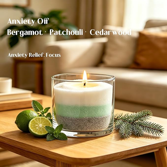 CandHeal Pearled Candle Sand with Wicks,3.3 lb Bergamot & Cedarwood Scented Candle Sand Wax,DIY Candle Making,Clean Burning, Long-Lasting Home Décor Gifts