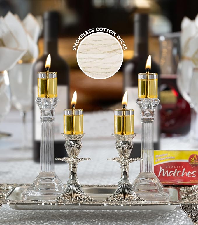 Ner Mitzvah Smokeless Cotton Wicks - 50 Pack (Approx.) - 100% Natural, for Oil Cup Candle Lighting, Multipurpose Use