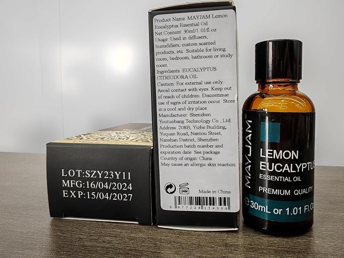 MAYJAM Lemon Eucalyptus Essential Oil 30ML - 1.01FL.OZ Pure Lemon Eucalyptus Oil for Soap Candle Making - Essential Oils for Diffusers for Home