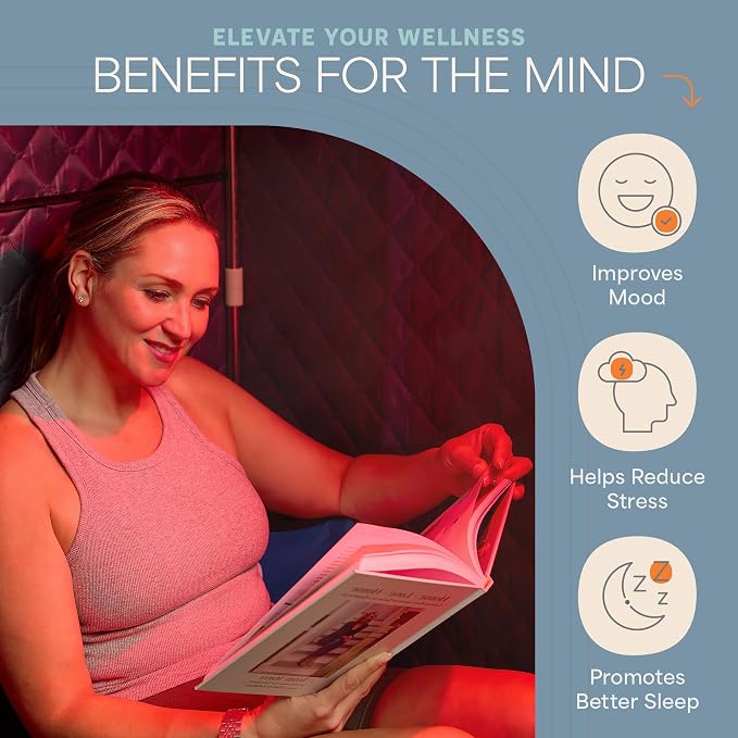 LifePro Revivify Deluxe Portable Sauna for Home with Red Light Therapy — Easy-to-Use Portable Infrared Sauna for Home — 2.6L Steamer & 6 Essential Oils