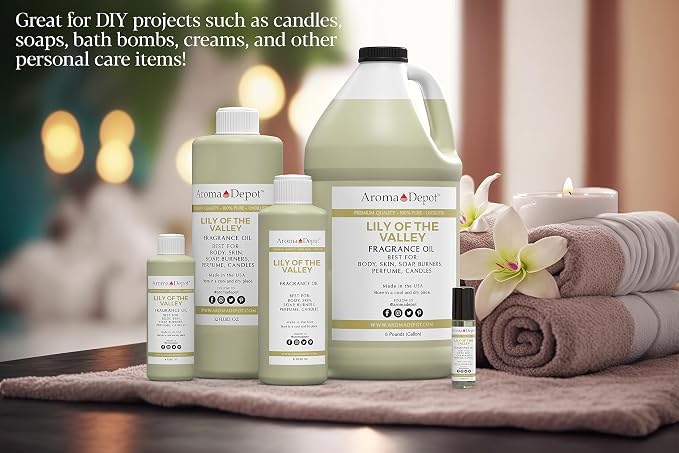 Aroma Depot 8 oz / 8 Ounce Lily of the Valley Perfume/Body Oil Our Interpretation, Premium Quality Uncut Fragrance Oil Soap, Candle Making & Incense