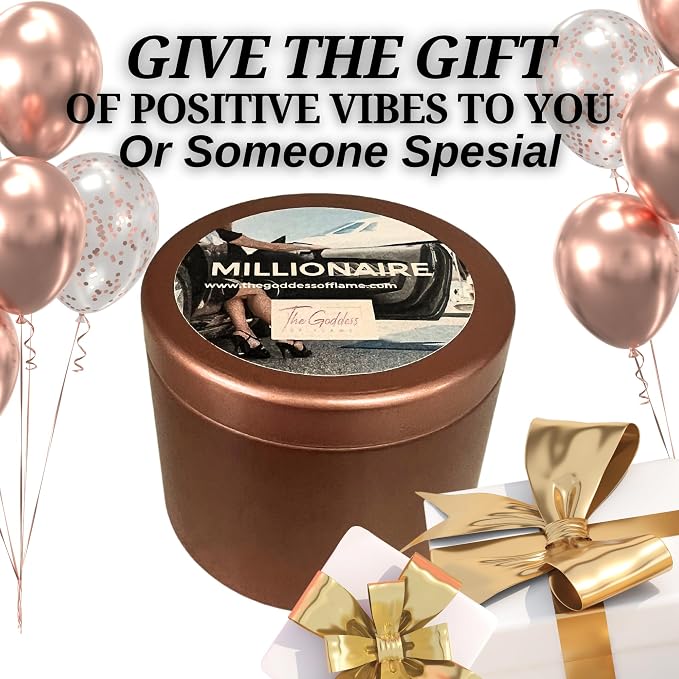 Millionaire Candle – Wealth, Abundance & Prosperity Ritual Candle | Hand-Poured Soy Wax with Crystals & Herbs | Intention Candle for Success, Manifestation & Good Fortune (Small 4oz)