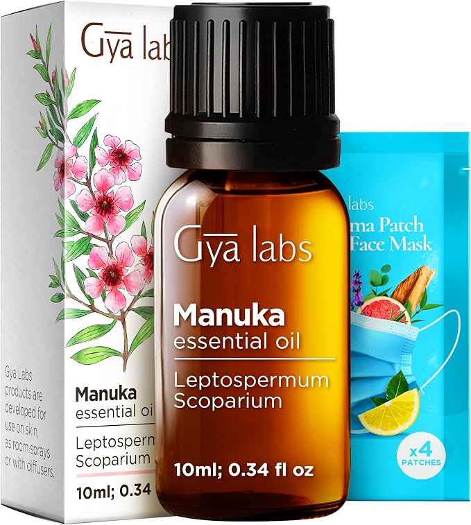 Manuka Essential Oil for Nail & Tea Tree Oil for Skin Set - Aromatherapy Grade Essential Oils Set - 2x10ml - Gya Labs