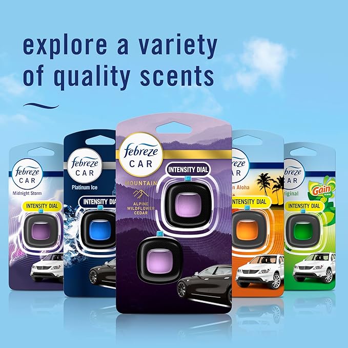 Febreze Car Mountain Scent Air Freshener Vent Clip, .07 oz, 2 Count