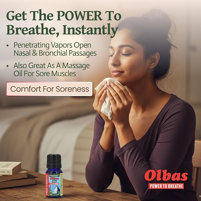 Olbas Massage and Aromatherapy Oil, 0.32 Fl Oz,Body Massage Oil, Swiss Herbal Remedies with Pure Essential Massage Oils for Muscle Relaxing and Soothing Comfort for Pain Relief