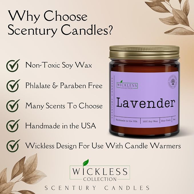 Wickless Candles for Candle Warmer Lamp, Many Scents to Choose, 100% Non-Toxic Soy Wax, Scented Candle Melts for Warming Plate, Handmade in The USA (White Oak & Vanilla)