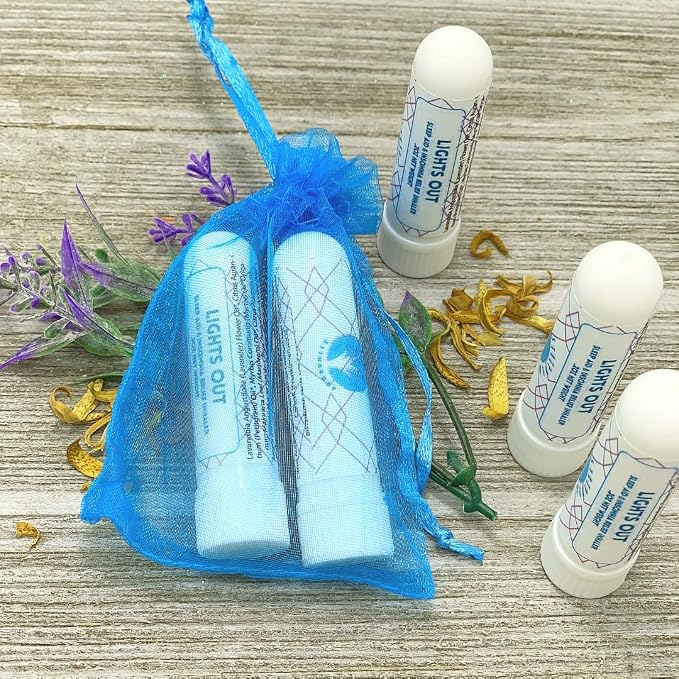 2-Pack LIGHTS OUT Aromatherapy Inhaler | Natural Sleep Support & Relaxation Aid | Essential Oil Blend for Calm & Mental Wellness | Natural Self-Care Gift | Handcrafted Sleep Inhaler Set