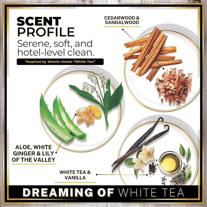 Urban Naturals Car Air Freshener Diffuser Dreaming of White Tea Scent, Hotel Scents Collection, Strong Long Lasting Aroma Made in USA, Hanging Oil Diffuser + Vent Cip Car Accessories (1 Pack)