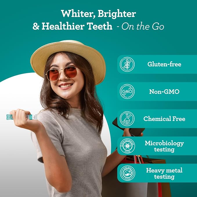 GuruNanda Travel Sachets Coconut Oil Pulling, Fresh Breath Mouthwash, 7 Essential Oils & Vitamins for Happy Teeth & Gums, 7 Sachets