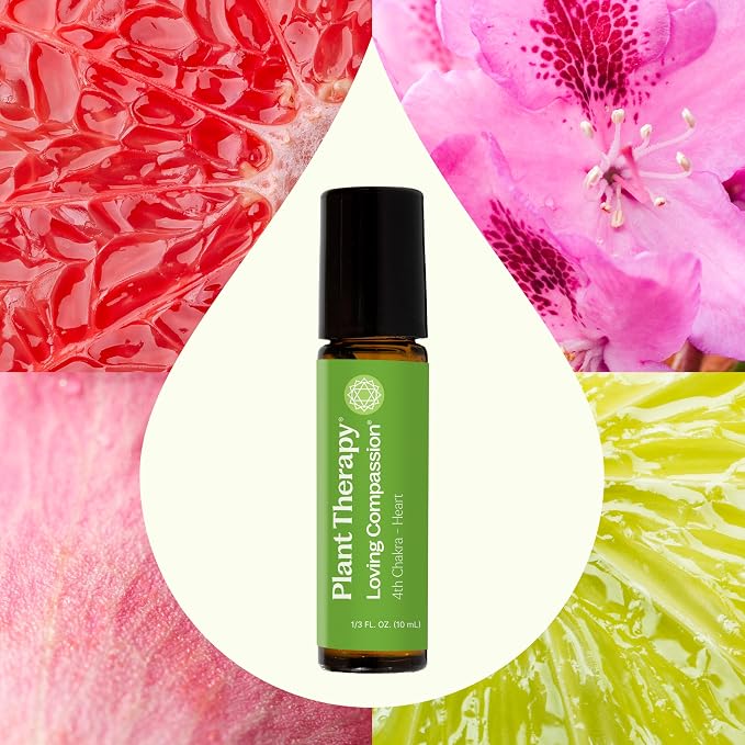 Plant Therapy Chakra 4 Loving Compassion (Heart Chakra) Essential Oil Blend, 10 mL (1/3 oz), Pre-Diluted Roll-On for Easy Topical Application, Great for Meditation and Yoga