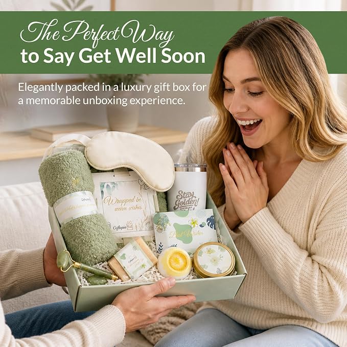 Gift Set Women, Get Well Gifts Women, Gift Basket Womens, Care Package Womens, Self Care Gifts Woman, Birthday Gift Box Woman, Spa Gifts for Her, Hug Box for Her