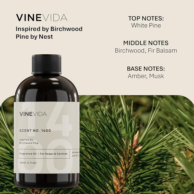 VINEVIDA 4oz Scent No.1400 Fragrance Oil for Candle & Soap Making - Natural Candle Scents Made in USA