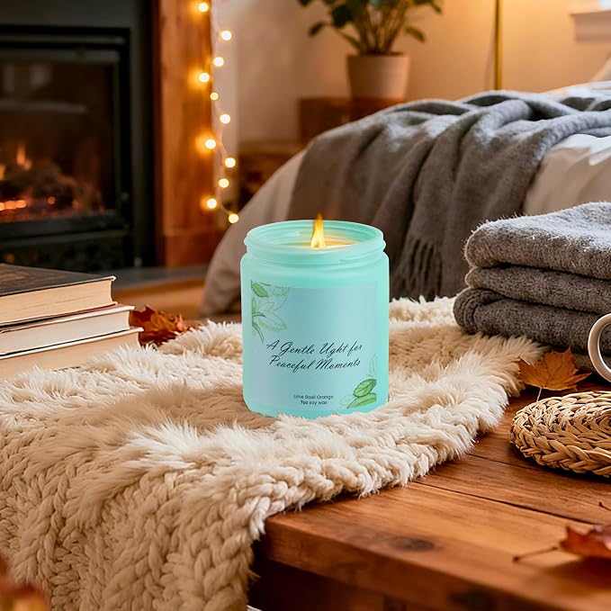Lime Basil Orange Soy Candle 7oz – Relaxing Aromatherapy | Citrus herbal blend · Clean burn · Long-lasting scent · Uplifting mood · Stress relief · Fresh home feel · Gift ready