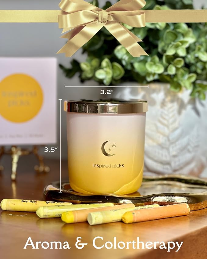 Pet Odor Candle | Grapefruit & Musk w/Gold Moon & Stars Symbol | Pleasant Yellow Candle for Pet Odor Eliminator, Soy Non Toxic Spring Scents and Mom Gifts