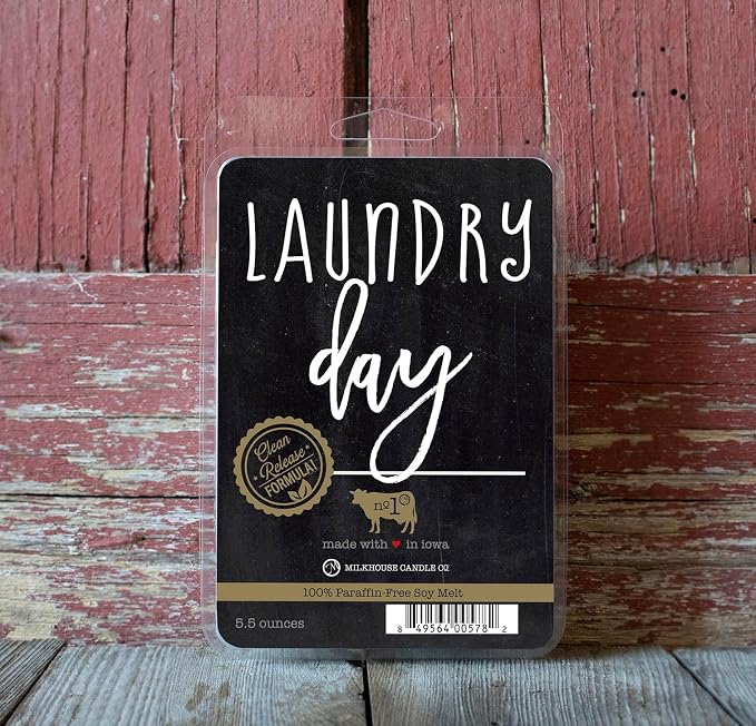 Milkhouse Candle Company Laundry Day Soy Wax Melts - Sun-Dried Linen | Dewy Greens | Gentle Breeze Scented - 5.5 oz, Hand-Poured, Made in the USA