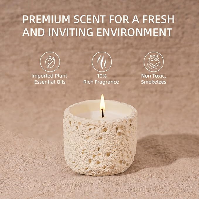 Viyffo 6oz Citronella Candle Outdoor, Small Citronella Candle Indoor, Candles for Home Scented, Non Toxic Soy, Ivory White Ceramic Jar for Patio, Backyard Décor & Camping Gift (12+ Hours Burn)