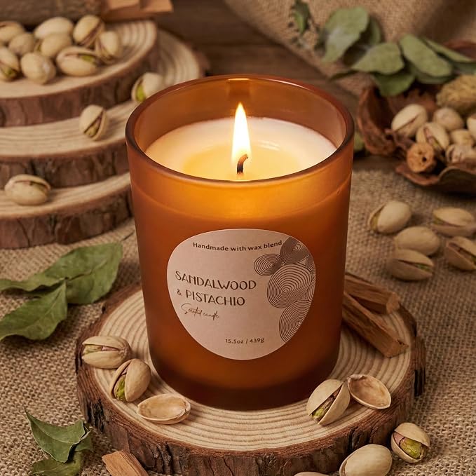 Signature Scented Candle 15.5oz – CW Studio Color Glass Jar — Hand-Poured Soy & Paraffin Wax – Clean Burn, Smokeless, Up to 30 Hours, Home Decor & Gift Giving