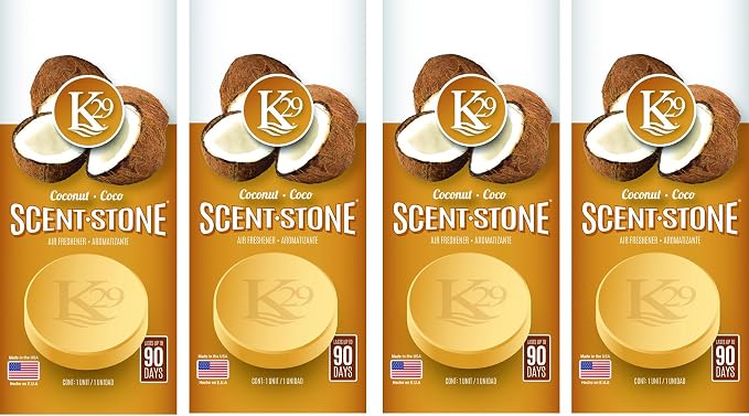 (K16005-4) K29 'Coconut' Stone Air Freshener, (Pack of 4)