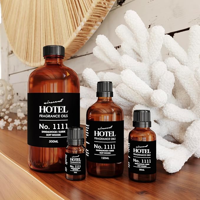 AirScent My Way Diffuser Oil No. 1111 Inspired by the 1 Hotel - 120 mL | Sandalwood Suede Soft Woods - Hotel Fragrance Oil for Ultrasonic and Waterless Diffusers and Crafting - 4 fl oz Bottle