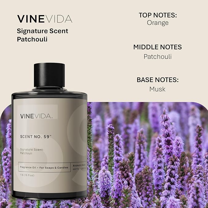 VINEVIDA [16oz] Patchouli Fragrance Oil for Making Candles and Soap - Natural Candle Scents Made in USA