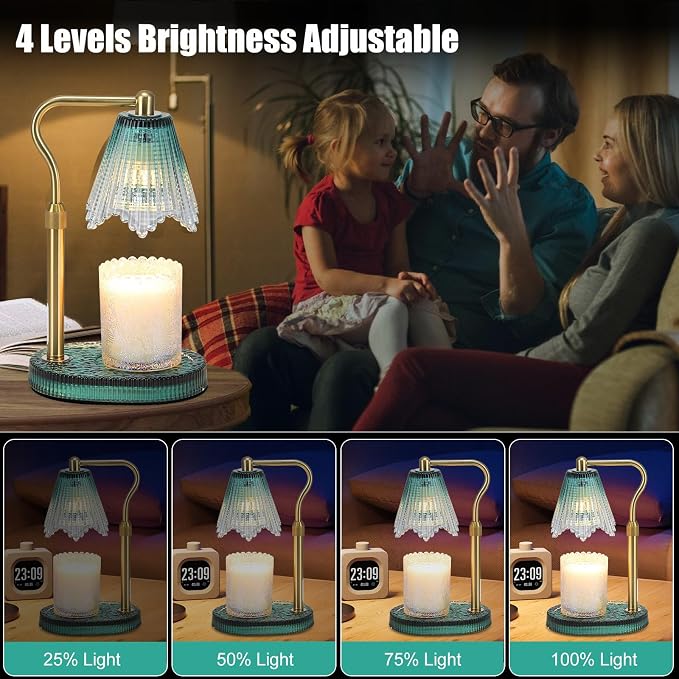 Candle Warmer Lamp with Height Adjustment - Electric Wax Melt Warmer with Timmer and Dimmer for Scented Candle Wax, Homer Décor and House Warming Birthday Gifts for Women Mom