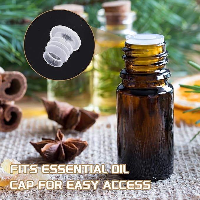 PATIKIL Bottle Adapter 0.28"/7mm Press in Plugs Clear 25Pcs, 0.17" Hole | for Oral Dispenser Liquid Oil Plastic Glass Bottles Stopper